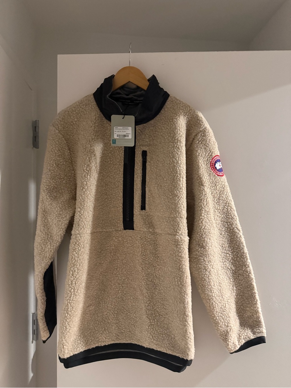 Canada Goose Beige Sherpa Men's Updated Renfrew Fleece Pullover L
